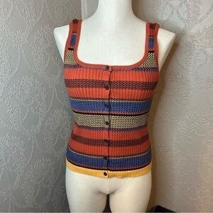 Blue Rain Boho Preppy sweater knit tank M great condition